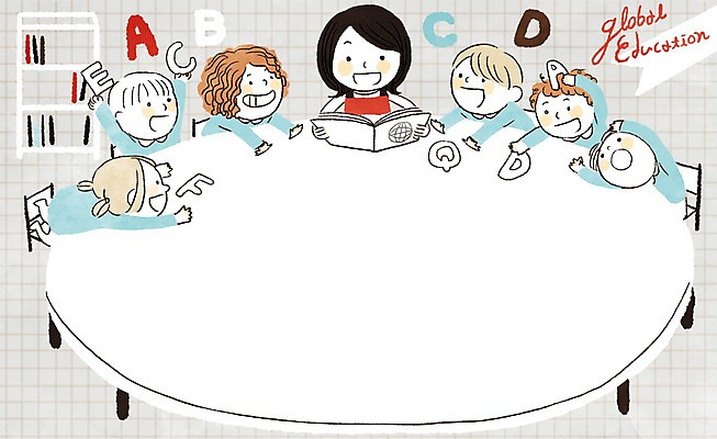 PSD 알파벳 여자 교육 남자 어린이 일러스트 책장 프레임 영어교육 여러명 성인 책 글로벌 책상 다인종 국내일러스트 영어 가구 다수 사람 인종 파일형식