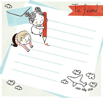 PSD 구름 여자 남자 어린이 일러스트 편지봉투 비행기 프레임 두명 글로벌 연필 편지지 다인종 국내일러스트 자연요소 항공교통 학용품 봉투 대중교통 사람 인종 필기구 편지 파일형식