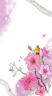 PSD 계절 여자 꽃 백그라운드 일러스트 배낭 나뭇잎 성인 봄 등산객 진달래 등산복 계절백그라운드 봄배경 국내일러스트 식물 옷 잎 가방 사람 등산 파일형식