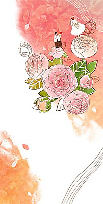 PSD 커플 계절 여자 남자 꽃 웨딩드레스 결혼 백그라운드 일러스트 나뭇잎 성인 두명 봄 계절백그라운드 라넌큘러스 봄배경 국내일러스트 식물 드레스 잎 관계 사람 이벤트 파일형식