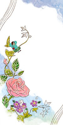 PSD 계절 여자 꽃 백그라운드 일러스트 나뭇잎 한명 성인 장미 봄 덩굴 계절백그라운드 봄배경 국내일러스트 식물 1 잎 사람 파일형식