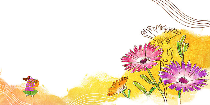 PSD 계절 여자 꽃 백그라운드 일러스트 나뭇잎 한명 성인 바구니 봄 계절백그라운드 봄배경 국내일러스트 식물 1 잎 사람 파일형식