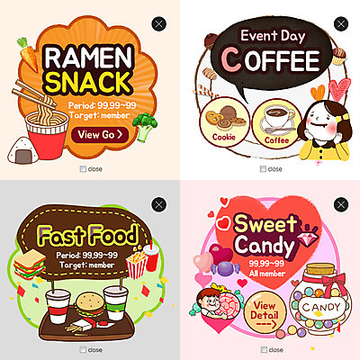 PSD 템플릿 여자 남자 커피 웹템플릿 젓가락 팝업 이벤트팝업 웹팝업 샌드위치 사탕 성인 두명 쿠키 당근 햄버거 하트 라면 레이어팝업 브로컬리죽 삼각김밥 컵라면 이미지템플릿 모양 음료 음식 디저트 뿌리채소 패스트푸드 수저 사람 면류 김밥 죽 파일형식