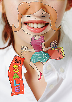 편집 캐릭터 우먼라이프 여자 포토일러 웃음 이벤트 상반신 성인 두명 쇼핑 쇼핑백 세일 현수막 이미지편집 AI파일 편집이미지 라이프스타일 가방 표정 사람 파일형식 벡터