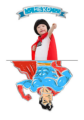 편집 직업 남자 리본 어린이 포토일러 웃음 소년 상반신 두명 주먹 한국인 망토 장래희망 슈퍼맨 알통 영웅 이미지편집 AI파일 편집이미지 모션 근육 표정 사람 동양인 파일형식 벡터