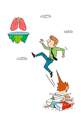 전신 구름 남자 일러스트 담배 건강 한명 정장 성인 점프 비즈니스맨 허파 금연 국내일러스트 AI파일 자연요소 1 옷 캠페인 비즈니스 모션 사람 직장인 호흡기관 사회이슈 파일형식 벡터