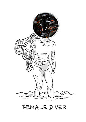 편집 그릇 여자 음식 바다 포토일러 조개 한명 서기 들기 그물 해산물 홍합 잠수복 해녀 물질 해녀복장 홍합탕 이미지편집 AI파일 편집이미지 직업 1 식기 옷 모션 어패류 사람 탕 파일형식 벡터