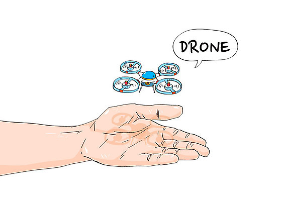 손 말풍선 일러스트 미래 정보기술 신체부위 헬리콥터 드론 미니 국내일러스트 AI파일 컨셉 비행기 기술 사람 파일형식 벡터