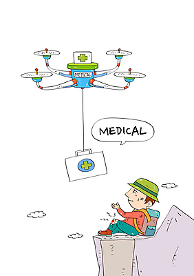 전신 구름 모자 남자 십자가 말풍선 일러스트 배낭 의학 미래 산 정보기술 한명 앉기 운반 헬리콥터 구급상자 상처 드론 조난 조난사고 국내일러스트 AI파일 자연요소 1 잡화 컨셉 가방 모션 비행기 기술 사람 의료용품 사건 파일형식 벡터