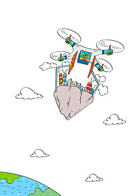 구름 지구 일러스트 공장 미래 정보기술 굴뚝 사람없음 운송업 운반 연기 헬리콥터 드론 미래산업 국내일러스트 AI파일 자연요소 산업 컨셉 공업 비행기 기술 파일형식 벡터