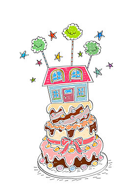 나무 별 리본 음식 일러스트 주택 이벤트 사람없음 케이크 빵집 3단케이크 국내일러스트 AI파일 자연요소 식물 디저트 건물 상점 파일형식 벡터