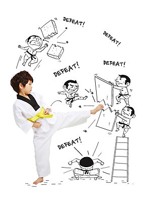 전신 편집 남자 사다리 포토일러 서기 소년 여러명 옆모습 운동 한국인 킥 태권도 태권도복 격파 벽돌깨기 송판 이미지편집 AI파일 편집이미지 어린이 뷰포인트 다수 모션 건강 도복 사람 동양인 격투기 도구 파일형식 벡터