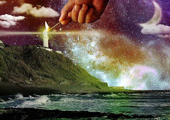 PSD 구름 편집 편집이미지 손 별 파도 하늘 등대 해변 빛 절벽 야간 초승달 성냥 이미지편집 자연요소 바다 신체부위 달 파일형식