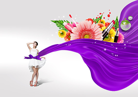 전신 PSD 서양인 편집 편집이미지 우먼라이프 원피스 여자 꽃 리본 포즈 나뭇잎 한명 서기 20대 성인 화장 뷰티 립스틱 물방울 립글로스 이미지편집 외국인 식물 1 라이프스타일 옷 잎 모션 사람 청년 화장품 파일형식