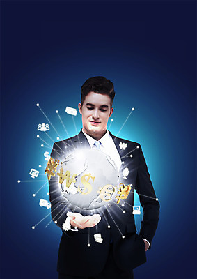 PSD 서양인 편집 편집이미지 남자 비즈니스 한명 정장 상반신 20대 성인 금융 지구본 달러 디지털 글로벌비즈니스 유로 비즈니스맨 원화 화폐기호 엔 이미지편집 외국인 1 기호 옷 돈 사람 청년 경제 글로벌 직장인 화폐 파일형식