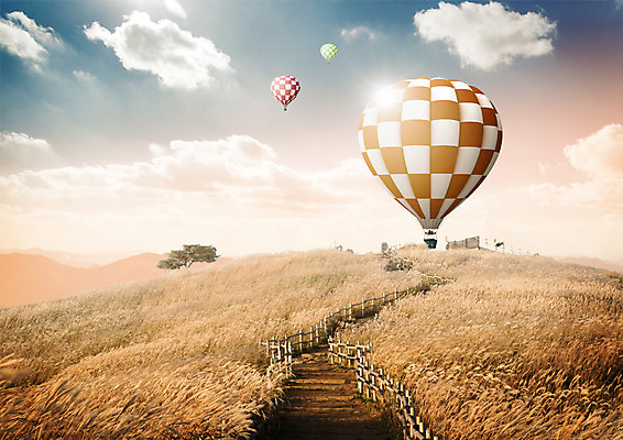 PSD 나무 구름 편집 편집이미지 여행 하늘 취미 사람없음 산책로 가을 열기구 갈대밭 나무울타리 이미지편집 자연요소 식물 계절 길 항공교통 울타리 파일형식 갈대_식물