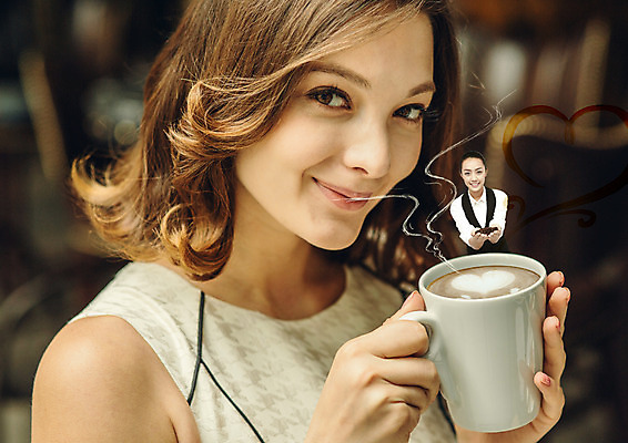 PSD 서양인 편집 편집이미지 여자 커피 음식 웃음 들기 동양인 상반신 20대 성인 두명 컵 원두 하트 연기 바리스타 라떼 라떼아트 이미지편집 모양 외국인 직업 식기 음료 모션 표정 사람 인종 청년 그림 파일형식