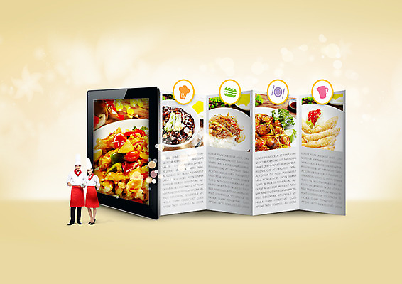 전신 PSD 서양인 편집 편집이미지 접시 여자 남자 음식 빵 리플렛 포크 요리사모자 서기 성인 두명 태블릿 중식 요리사 나이프 짜장면 조리복 탕수육 군만두 오룡해삼 잡채밥 이미지편집 외국인 직업 모자_잡화 식기 유니폼 모션 밥 사람 전자제품 스마트기기 칼 만두 파일형식