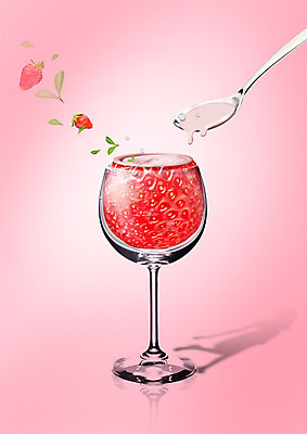 PSD 편집 편집이미지 음료 음식 와인잔 딸기 사람없음 컵 새싹 숟가락 흐름 과일주스 딸기주스 이미지편집 식물 식기 컨셉 술잔 과일 수저 주스 파일형식