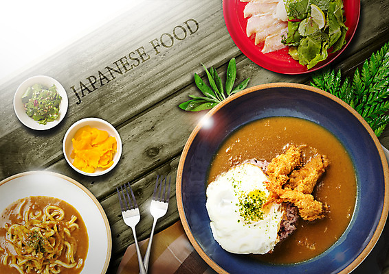 PSD 편집 편집이미지 접시 음식 포크 채소 나뭇잎 새우 사람없음 샐러드 생선회 튀김 면류 소스 계란프라이 덮밥 단무지 나무탁자 볶음면 일본음식 이미지편집 식기 잎 탁자 갑각류 회 양념 계란요리 파일형식