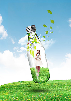 전신 PSD 구름 편집 편집이미지 하늘 유리병 한명 서기 잔디 자연보호 환경 그린캠페인 이미지편집 자연요소 식물 1 캠페인 모션 자연 병_용기 사람 보호 파일형식