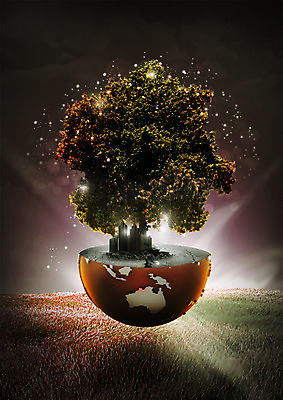 PSD 나무 편집 편집이미지 빌딩 초원 사람없음 빛 지구본 자연보호 환경 그린캠페인 반구 이미지편집 식물 캠페인 자연 건물 원형 보호 파일형식