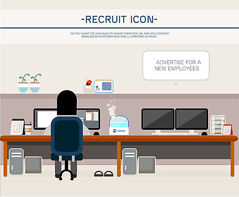 아이콘 직업 화분 말풍선 의자 한명 사람 뒷모습 컴퓨터 세트 구직 플랫아이콘 가습기 디퓨저 탁상달력 2D아이콘 AI파일 1 뷰포인트 가구 컨셉 전자제품 달력 파일형식 벡터