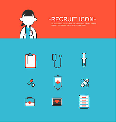 아이콘 직업 여자 청진기 주사기 한명 성인 세트 알약 의사 반창고 플랫아이콘 서류판 의료상자 2D아이콘 AI파일 1 의료기기 사람 약 사무용품 의료진 의료용품 구급상자 파일형식 벡터