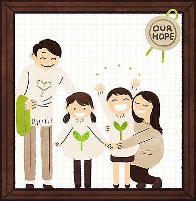 PSD 여자 남자 어린이 일러스트 가족 안기 여러명 성인 새싹 희망 프레임일러스트 국내일러스트 식물 감정 다수 관계 모션 프레임 사람 파일형식