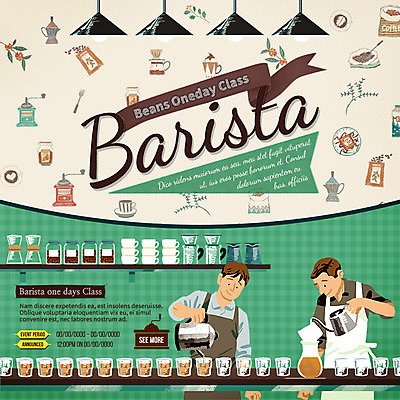 PSD 템플릿 남자 커피 음식 웹템플릿 조명 이벤트페이지 요리 이벤트 성인 두명 커피잔 커피포트 바리스타 그라인더 핸드드립 모카포트 이미지템플릿 직업 음료 주전자 잔 사람 페이지 커피용품 파일형식