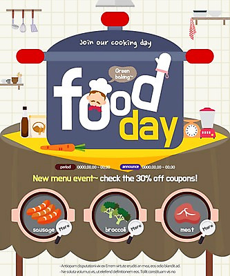 PSD 템플릿 남자 웹템플릿 주방용품 이벤트페이지 저울 요리 한명 이벤트 성인 사람없음 당근 소시지 냄비 브로콜리 믹서 이미지템플릿 1 생활용품 채소 뿌리채소 사람 가공식품 솥 페이지 파일형식