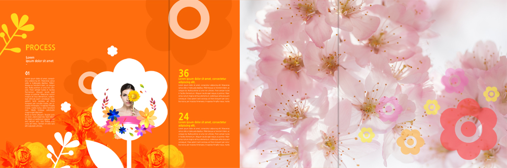 PSD 서양인 템플릿 표지디자인 북디자인 출판디자인 여자 꽃 내지 리플렛 북커버 3단접지 한명 팜플렛 상반신 20대 성인 축제 봄 벚꽃 이미지템플릿 외국인 식물 1 계절 사람 청년 파일형식