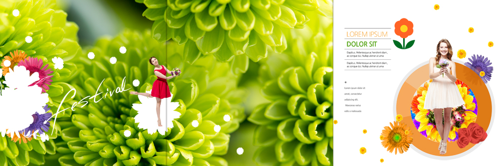 전신 PSD 서양인 템플릿 표지디자인 북디자인 출판디자인 여자 꽃 내지 리플렛 꽃다발 북커버 3단접지 서기 들기 팜플렛 20대 성인 두명 축제 봄 한국인 춤 이미지템플릿 외국인 식물 계절 모션 문화예술 사람 동양인 청년 파일형식