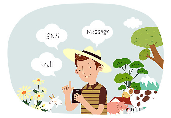 주간 나무 모자 남자 꽃 말풍선 일러스트 염소 산 한명 성인 야외 가축 닭 돼지 젖소 농장체험 주말농장 국내일러스트 AI파일 자연요소 식물 동물 1 잡화 포유류 조류 사람 농장 체험학습 소 파일형식 벡터