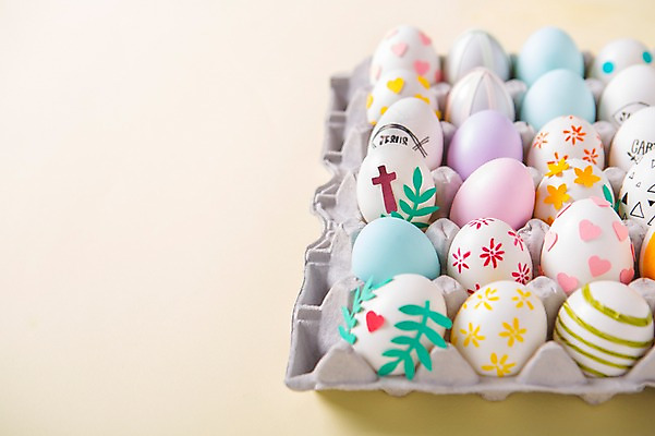 포토 JPG 기독교 종교 백그라운드 십자가 나뭇잎 사람없음 하트 부활절계란 계란판 국내포토 모양 잎 부활절 계란 파일형식