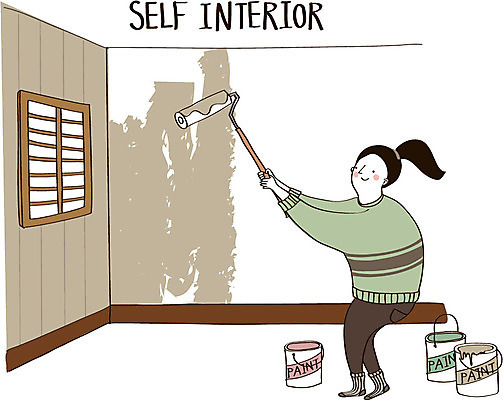 여자 일러스트 창문 실내 한명 성인 인테리어 페인트 페인트칠 페인트통 페인트롤러 DIY 셀프 셀프인테리어 자급자족라이프 국내일러스트 AI파일 1 라이프스타일 디자인 페인팅 통 사람 취미 내부 파일형식 벡터