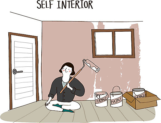 여자 일러스트 창문 실내 한명 성인 인테리어 상자 문 페인트 페인트칠 페인트통 페인트롤러 DIY 셀프 셀프인테리어 자급자족라이프 국내일러스트 AI파일 1 라이프스타일 디자인 페인팅 통 사람 취미 내부 파일형식 벡터