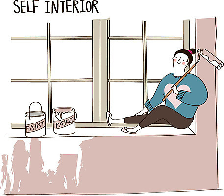 여자 일러스트 창문 실내 한명 성인 인테리어 페인트 페인트칠 창가 페인트통 페인트롤러 DIY 셀프 셀프인테리어 자급자족라이프 국내일러스트 AI파일 1 라이프스타일 디자인 페인팅 통 사람 취미 내부 파일형식 벡터