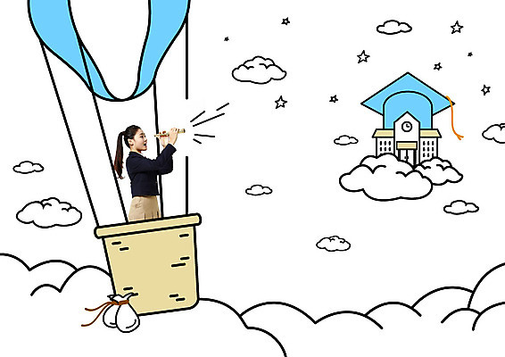 구름 편집 편집이미지 학생 여자 교육 교복 별 학사모 학교 중학생 청소년 포토일러 한명 망원경 한국인 열기구 합성 이미지편집 AI파일 자연요소 모자_잡화 1 옷 졸업 항공교통 사람 동양인 파일형식 벡터