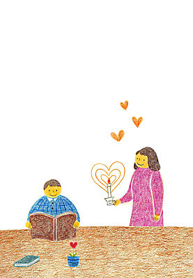 PSD 구름 여자 남자 화분 어린이 일러스트 촛불 성인 두명 책 독서 자녀 하트 학부모 국내일러스트 자연요소 모양 초 사람 부모 파일형식