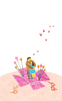 PSD 구름 여자 남자 별 리본 어린이 일러스트 안기 성인 선물상자 자녀 하트 풍선 학부모 빈박스 국내일러스트 자연요소 모양 모션 선물 사람 상자 부모 파일형식