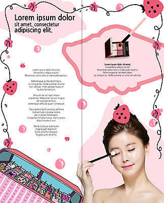 PSD 템플릿 편집 우먼라이프 표지디자인 북디자인 출판디자인 여자 내지 리플렛 2단접지 북커버 딸기 한명 팜플렛 상반신 20대 성인 화장 뷰티 눈감음 한국인 눈화장 아이섀도 이미지템플릿 아이섀도브러쉬 1 라이프스타일 과일 모션 사람 동양인 청년 화장품 메이크업브러쉬 파일형식