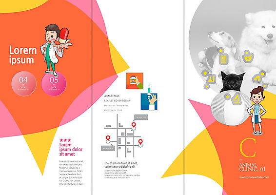 PSD 템플릿 편집 표지디자인 북디자인 출판디자인 여자 표지 남자 리플렛 북커버 3단접지 의학 주사기 세마리 팜플렛 성인 두명 반려동물 알약 고양이 약병 비글 약도 사모예드 동물병원 수의사 반려 이미지템플릿 동물 지도 포유류 의료기기 병원 3 사람 약 의사 개 병_담는 파일형식