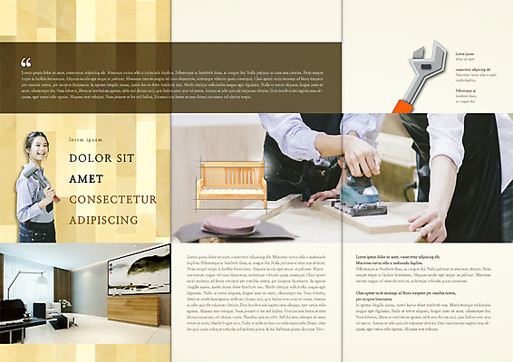 PSD 템플릿 편집 표지디자인 북디자인 출판디자인 여자 내지 리플렛 북커버 벤치 3단접지 웃음 팜플렛 상반신 20대 성인 목재 옆모습 세명 인테리어 한국인 스패너 망치 DIY 대패 대패질 이미지템플릿 나무 디자인 뷰포인트 의자 재료 표정 사람 동양인 청년 취미 공구 파일형식