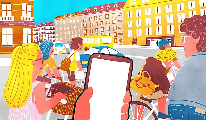 주간 PSD 여자 남자 도로 일러스트 자동차 거리 여러명 성인 야외 건물 스마트폰 자전거 1인칭시점 국내일러스트 자연요소 건축물 시선 길 육상교통 다수 교통시설 사람 핸드폰 스마트기기 바이크 파일형식