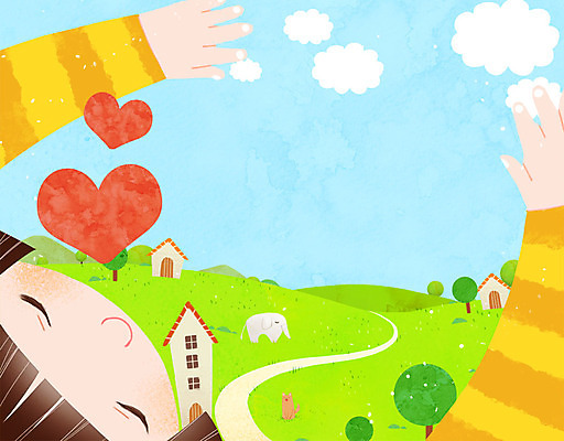 PSD 나무 구름 여자 길 어린이 일러스트 코끼리 주택 한명 초원 강아지 프레임일러스트 하트모형 국내일러스트 자연요소 식물 1 포유류 프레임 사람 건물 반려동물 모형 개 파일형식