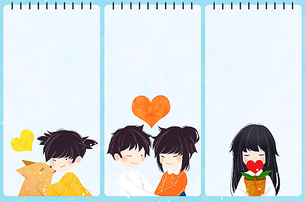 PSD 커플 여자 남자 화분 어린이 일러스트 여러명 하트 강아지 프레임일러스트 국내일러스트 모양 다수 관계 프레임 사람 반려동물 개 파일형식