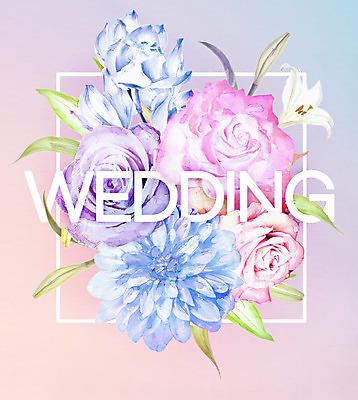 PSD 꽃 결혼 일러스트 수채화 프레임 사람없음 장미 백합 청첩장 국내일러스트 식물 카드_감사 이벤트 파일형식