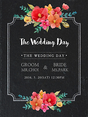 PSD 꽃 결혼 일러스트 나뭇잎 수채화 프레임 사람없음 청첩장 국내일러스트 식물 잎 카드_감사 이벤트 파일형식