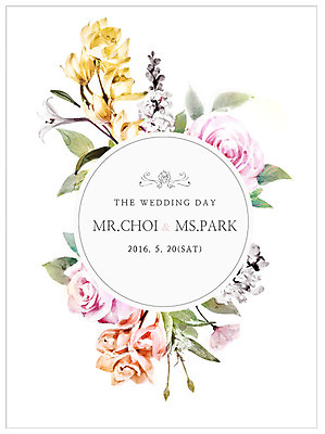 PSD 꽃 결혼 일러스트 수채화 프레임 사람없음 장미 백합 청첩장 국내일러스트 식물 카드_감사 이벤트 파일형식
